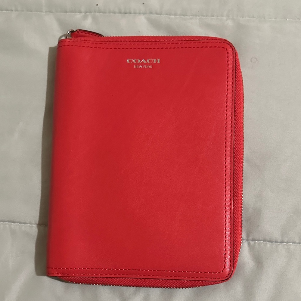 Coach Vibrant Red Zip Wallet - Picture 1 of 6